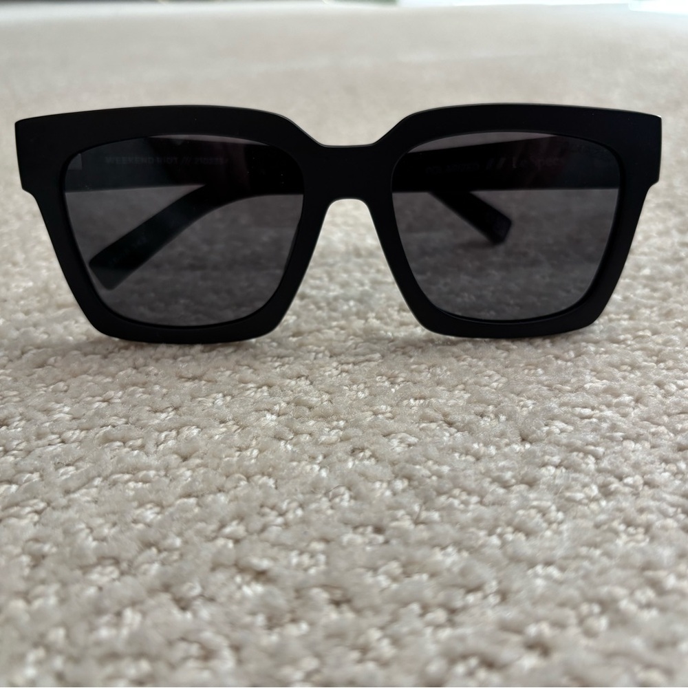 Le Specs Black Square Frame Sunglasses